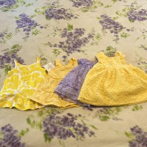 NWT +used 3month purple and yellow baby girl dresses!💜🌝🌟⭐️💛